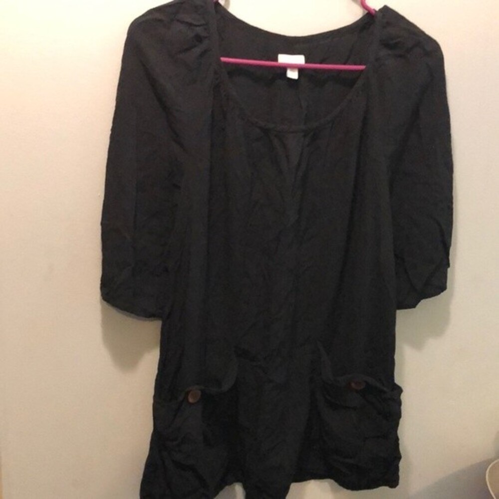 Odille size XS tunic with two front pockets black